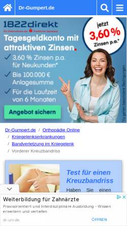 Vorschau der mobilen Webseite www.dr-gumpert.de, Dr. Gumpert: Kreuzbandriss