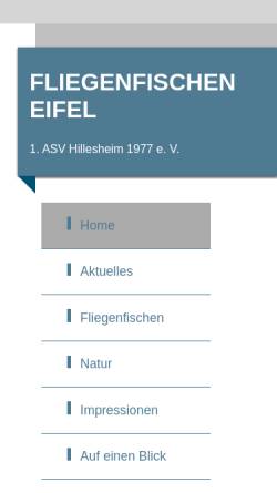 Vorschau der mobilen Webseite www.fliegenfischen-eifel.de, ASV Hillesheim 1977 e.V.