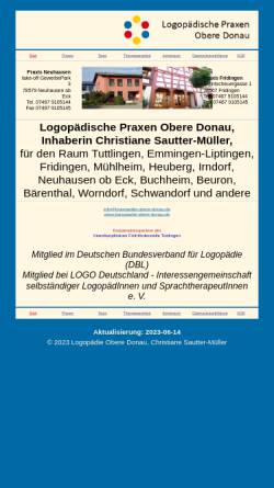 Vorschau der mobilen Webseite logopaedie-obere-donau.de, Logopädische Praxis Angela Küttner