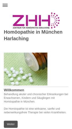 Vorschau der mobilen Webseite www.xn--homopathie-muenchen-s6b.de, Zentrum für Homöopathie Haidhausen