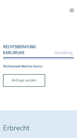 Vorschau der mobilen Webseite www.rechtsberatung-karlsruhe.de, Burow-Kachur-Gentes Rechtsanwälte und Steuerberater