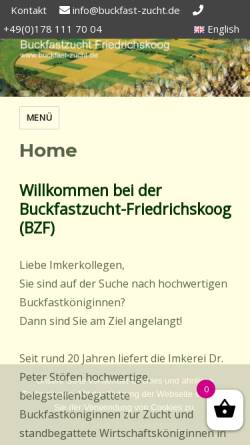 Vorschau der mobilen Webseite buckfast-zucht.de, Buckfast Zuchtgemeinschaft Friedrichskoog