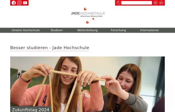 Vorschau von www.jade-hs.de, Jade Hochschule