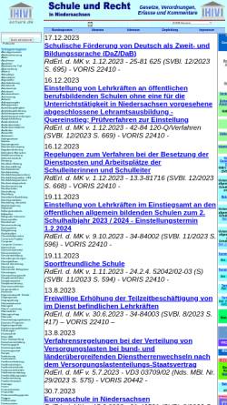 Vorschau der mobilen Webseite www.recht-niedersachsen.de, Recht und Gesetz in Niedersachsen