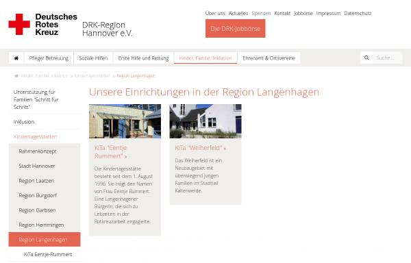 Vorschau von www.drk-hannover.de, Kindertagesstätten by DRK-Region Hannover e.V.