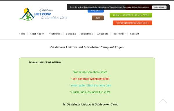 Vorschau von www.lietzow.net, Pension & Campingplatz