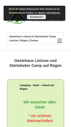Vorschau der mobilen Webseite www.lietzow.net, Pension & Campingplatz