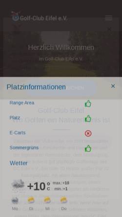 Vorschau der mobilen Webseite golfclub-eifel.de, Golf Club Eifel e.V.