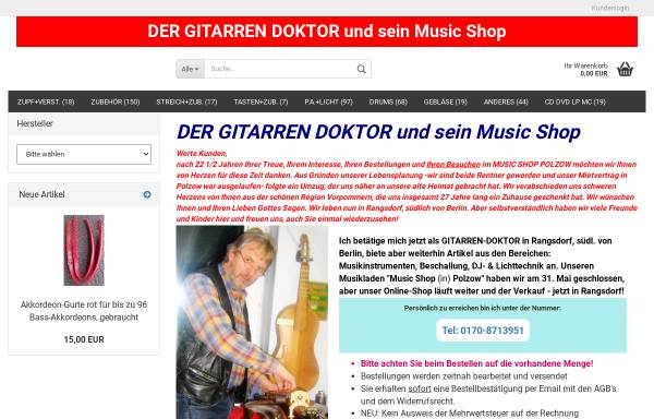 Vorschau von www.music-shop-polzow.de, Music Shop Polzow; Inhaber: Wolfgang H. Schiller