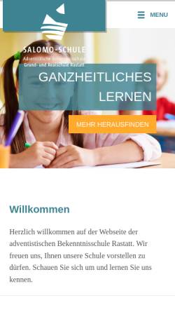 Vorschau der mobilen Webseite www.salomo-schule.de, Salomo-Schule Rastatt