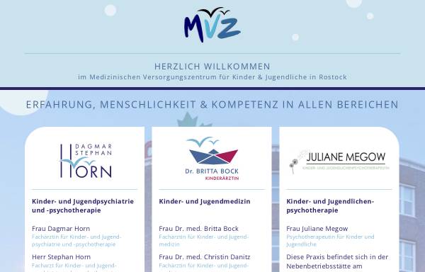 Vorschau von www.mvzkj-rostock.de, Medizinisches Versorgungszentrum für Kinder und Jugendliche GbR
