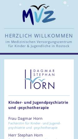 Vorschau der mobilen Webseite www.mvzkj-rostock.de, Medizinisches Versorgungszentrum für Kinder und Jugendliche GbR
