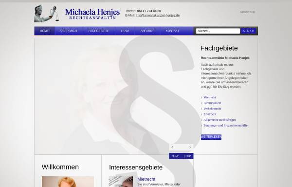 Vorschau von www.anwaltskanzlei-henjes.de, Anwaltskanzlei Henjes - RA Michaela Henjes