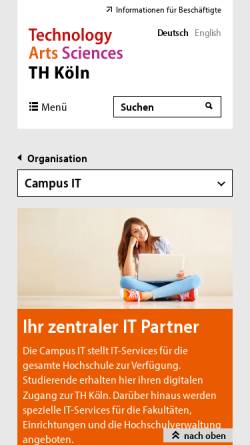 Vorschau der mobilen Webseite www.campus-it.fh-koeln.de, FH Köln, Campus IT