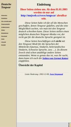Vorschau der mobilen Webseite tengwar.szm.com, Deutsche Tengwar