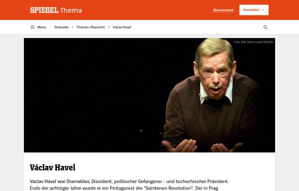 Vorschau von www.spiegel.de, Spiegel Online: Václav Havel