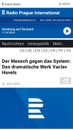 Vorschau der mobilen Webseite www.radio.cz, Der Mensch gegen das System: Das dramatische Werk Vaclav Havels