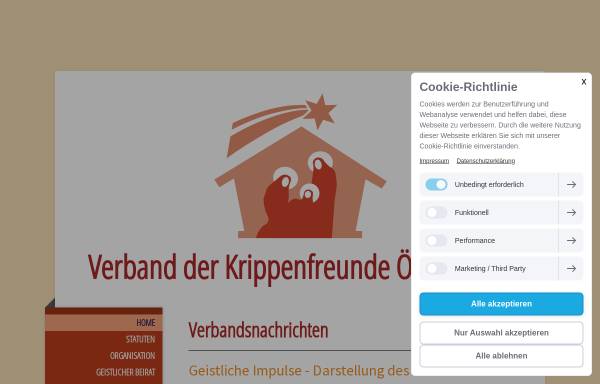 Vorschau von www.krippe.at, Verband der Krippenfreunde Österreich