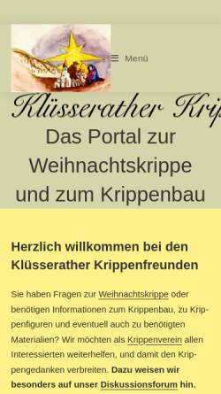 Vorschau der mobilen Webseite www.krippenverein.de, Klüsserather Krippenfreunde e.V.