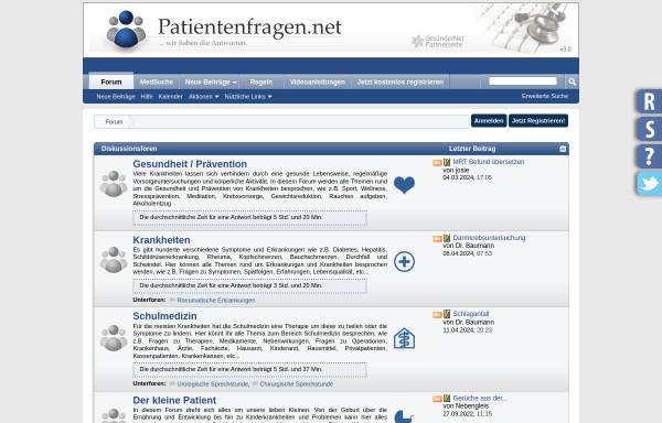 Vorschau von www.patientenfragen.net, Patientenfragen.net