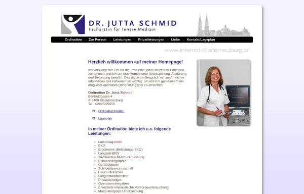 Vorschau von www.internist-klosterneuburg.at, Schmid, Dr. Jutta