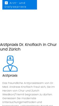 Vorschau der mobilen Webseite www.dialysezentrum.ch, Praxis und Dialysezentrum Chur und Zürich