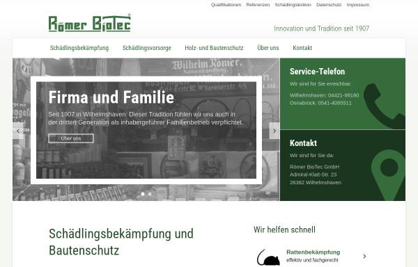Vorschau von www.roemer-biotec.de, Römer BioTec Ges. f. Schädlingsbekämpfung mbH