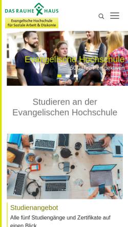 Vorschau der mobilen Webseite www.ev-hochschule-hh.de, Ev. Hochschule für Soziale Arbeit & Diakonie
