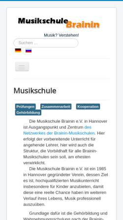 Vorschau der mobilen Webseite musikschule-1.de, Musikschule Brainin
