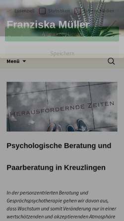 Vorschau der mobilen Webseite www.beratungspraxis-mueller.ch, Franziska Müller - Institut für Beratung und Gesundheit