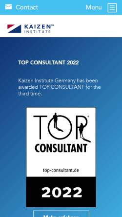 Vorschau der mobilen Webseite de.kaizen.com, Kaizen Institute Deutschland - Kaizen Teaching AG