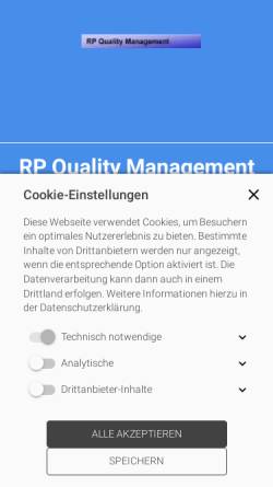 Vorschau der mobilen Webseite www.rp-quality-management.de, RP Quality Management - Ralf Pralle