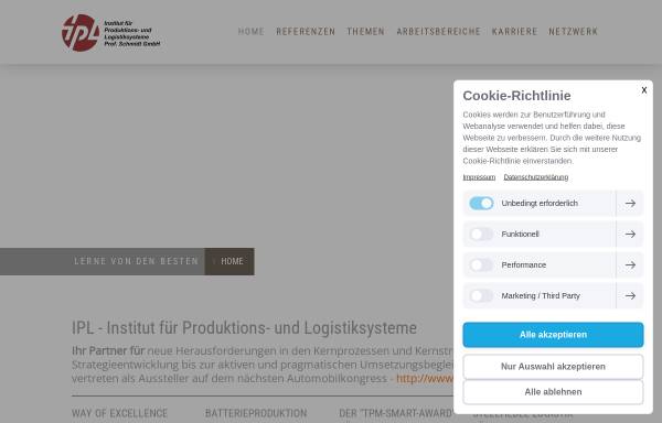 Institut für Produktions- und Logistiksysteme Prof. Schmidt (IPL)