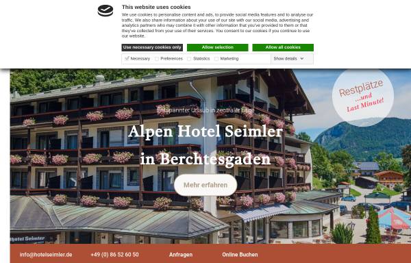 Vorschau von www.hotelseimler.de, Alpensporthotel Seimler