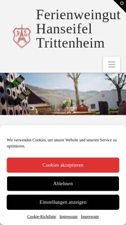 Vorschau der mobilen Webseite hanseifel.de, Ferienweingut Hans Eifel