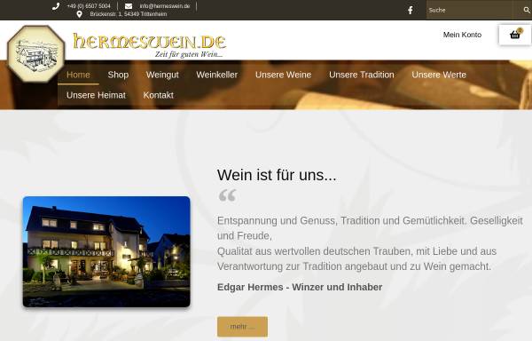 Vorschau von www.hermeswein.de, Weinhof / Gästehaus Edgar Hermes