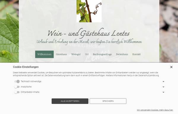 Vorschau von www.lentes-trittenheim.de, Wein- und Gästehaus Lentes