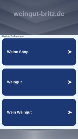 Vorschau der mobilen Webseite www.weingut-britz.de, Weingut - Gästehaus Walter Britz