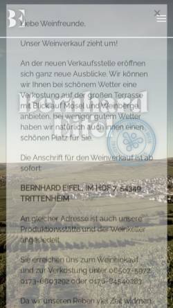 Vorschau der mobilen Webseite www.weingut-eifel.de, Weingut Alfons Eifel