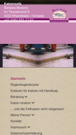 Vorschau der mobilen Webseite www.katzensofa.ch, Katzensofa