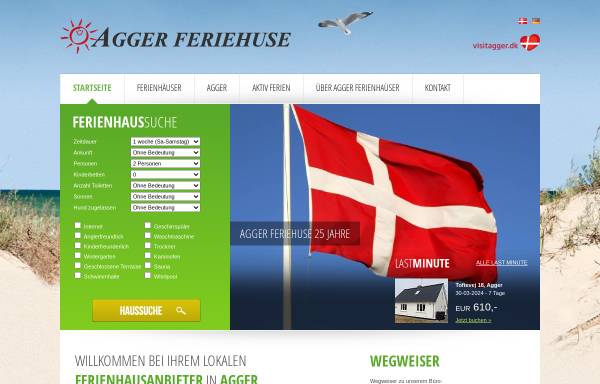 Vorschau von www.aggerferiehuse.dk, Agger Ferienhäuser