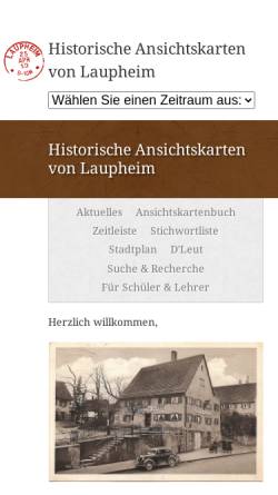 Vorschau der mobilen Webseite www.laupheimer-ansichtskarten.de, Historische Ansichtskarten aus Laupheim