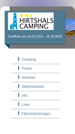 Vorschau der mobilen Webseite www.hirtshals-camping.de, Hirtshals Camping