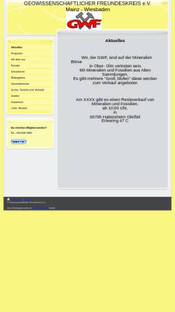 Vorschau der mobilen Webseite www.gwf-mainz-kastel.de, Geowissenschaftlicher Freundeskreis e.V. Mainz - Wiesbaden