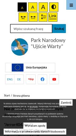 Vorschau der mobilen Webseite www.pnujsciewarty.gov.pl, Nationalpark 