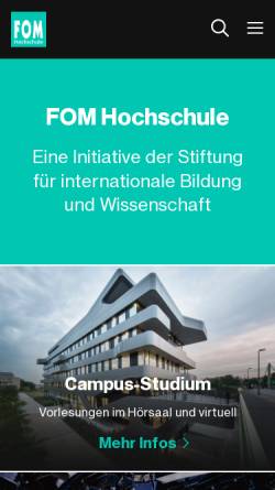 Vorschau der mobilen Webseite www.fom.de, FOM Hochschule für Oekonomie & Management gGmbH