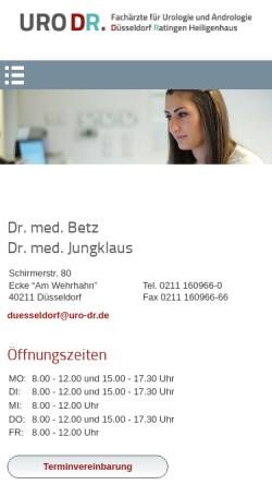 Vorschau der mobilen Webseite www.urologe-in-duesseldorf.de, Jungklaus, Dr. Jesco