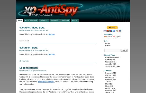 Vorschau von www.xp-antispy.org, XP-AntiSpy