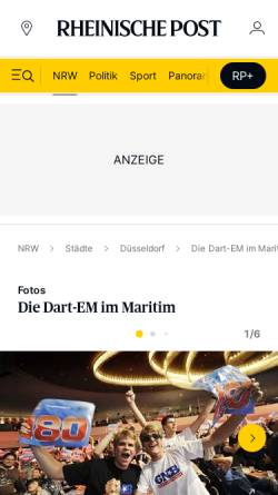 Vorschau der mobilen Webseite www.rp-online.de, Die Dart-EM im Maritim