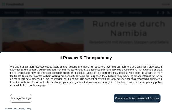 Vorschau von www.freudenthal.biz, Namibia - Rundreise und Safari durch Südwestafrika [Lars Freudenthal]